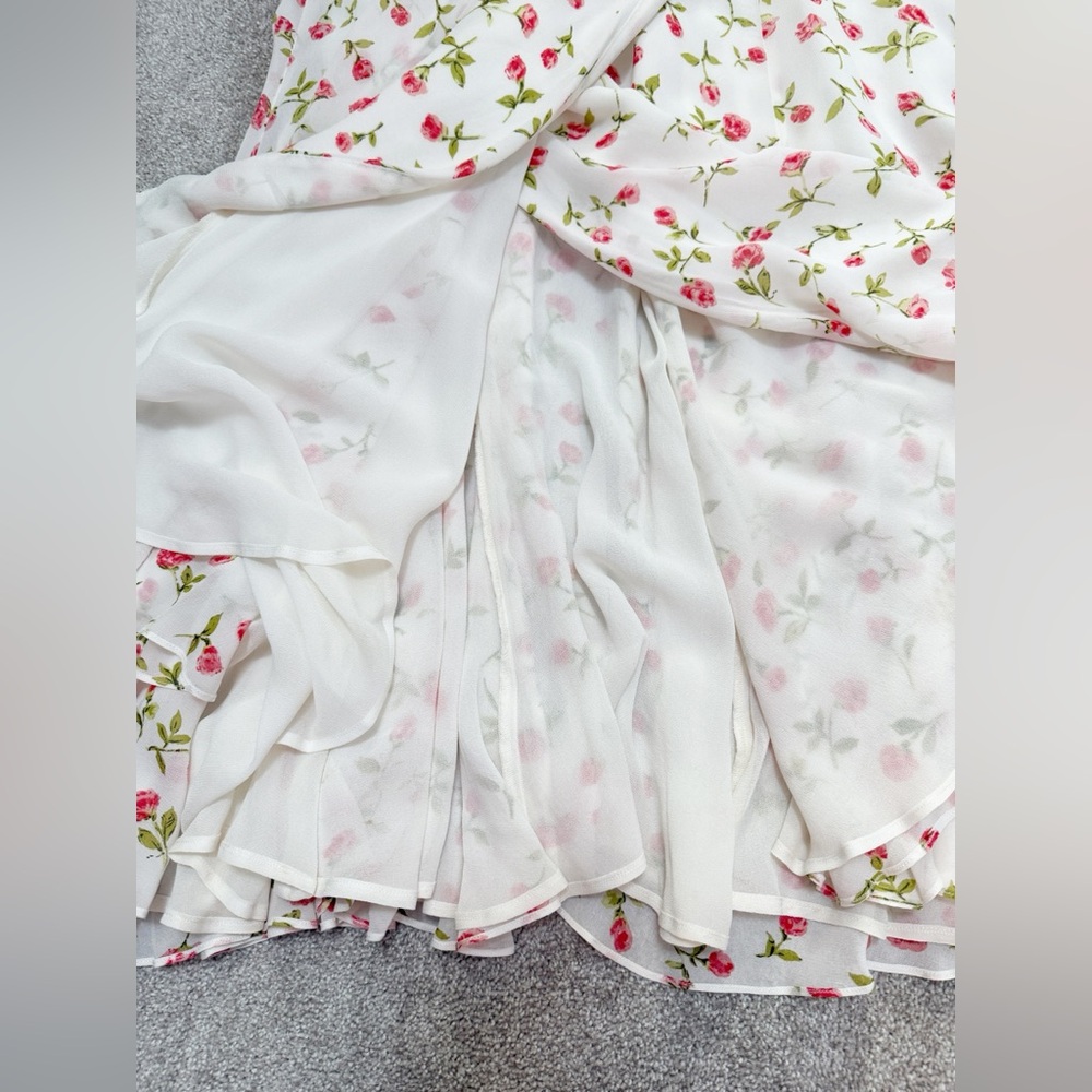 Reformation - Floral White Maxi Dress with Flutter Sleeves - size Small - NWOT - Picture 12 of 15